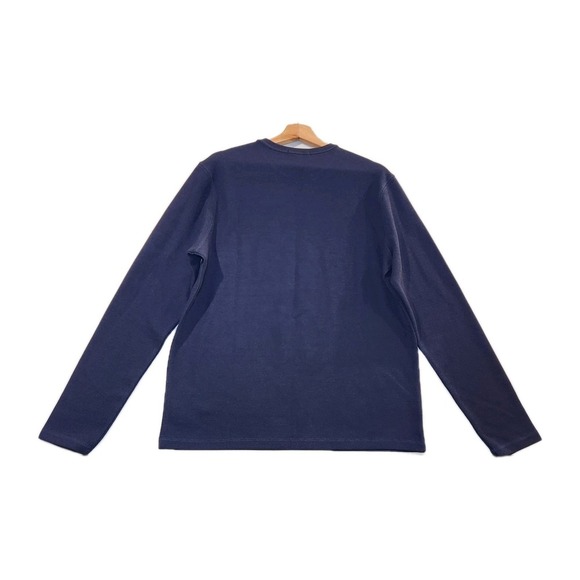 Banana Republic Men's Textured Double Knit Crew Pullover, Blue, Size Medium - Picture 4 of 4